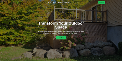 Modern Landing Page For Landscaping